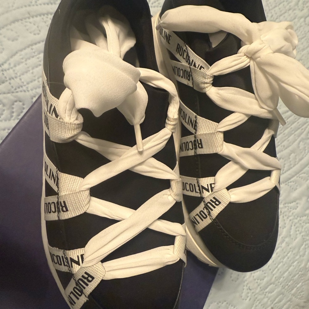 Women's Black and White Sneakers